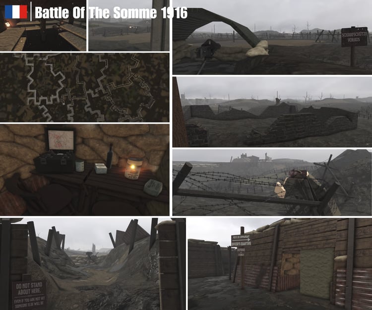 Somme WW1 trench battlefield