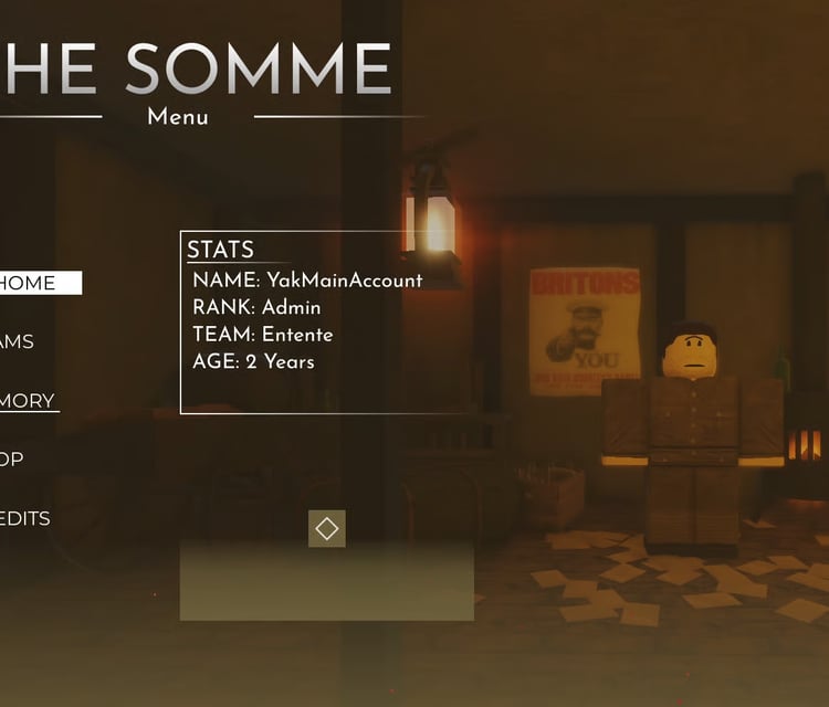 Teams faction selection menu