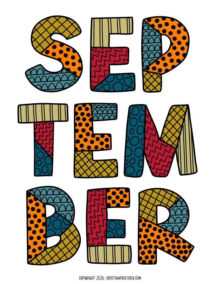 September Doodle + Color by Number Printable PDF | Creative Relaxation Activity
