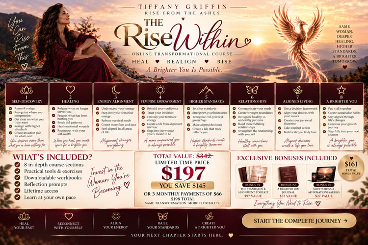 The Complete Rise Within Journey personal growth program for women by Rise From the Ashes