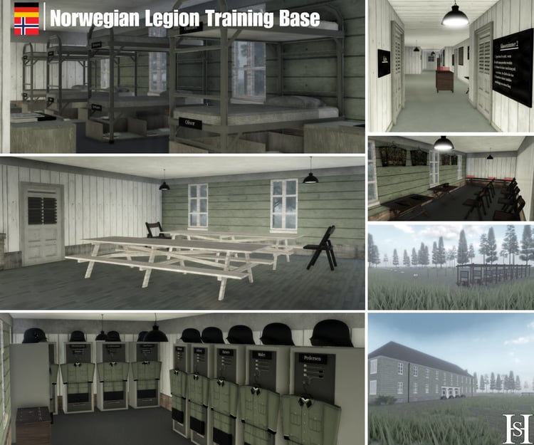 Custom barracks interior hallway