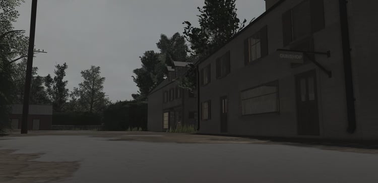 WWI church and village