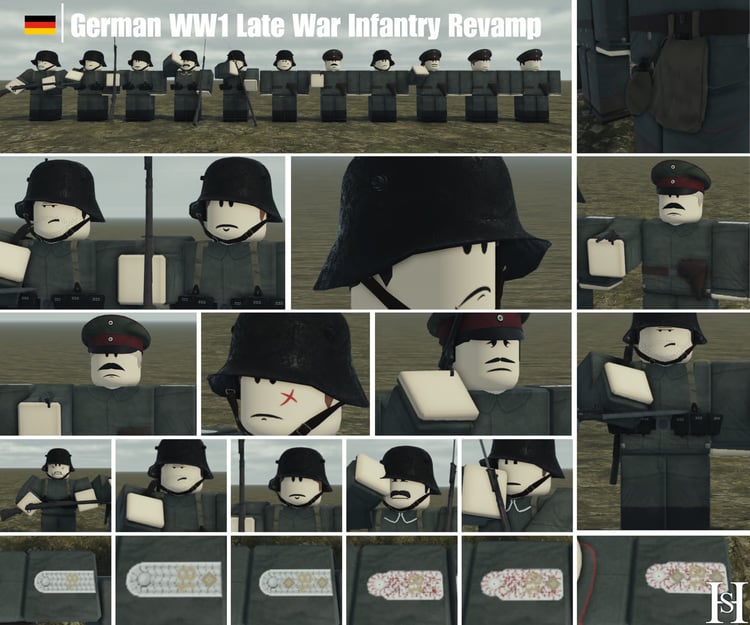 Late-war German infantry lineup