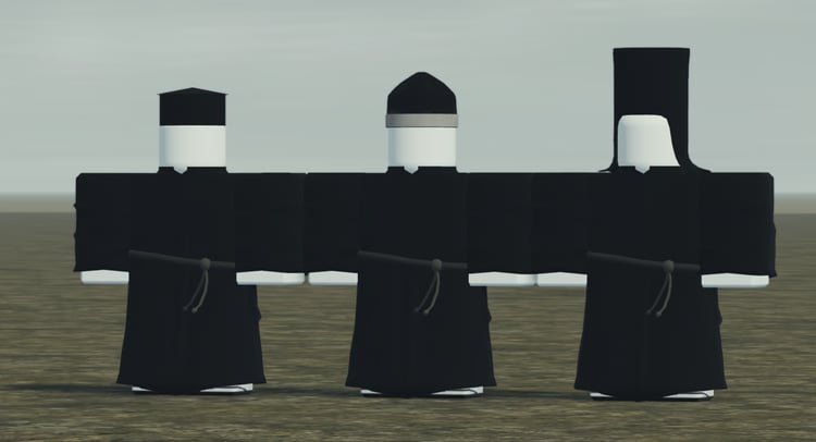 Custom monk headwear variations