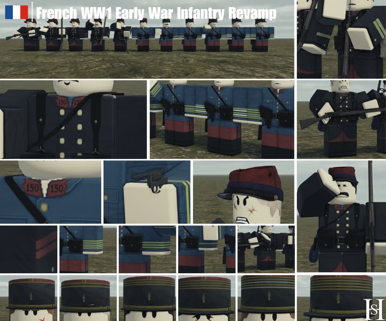 French WWI infantry lineup