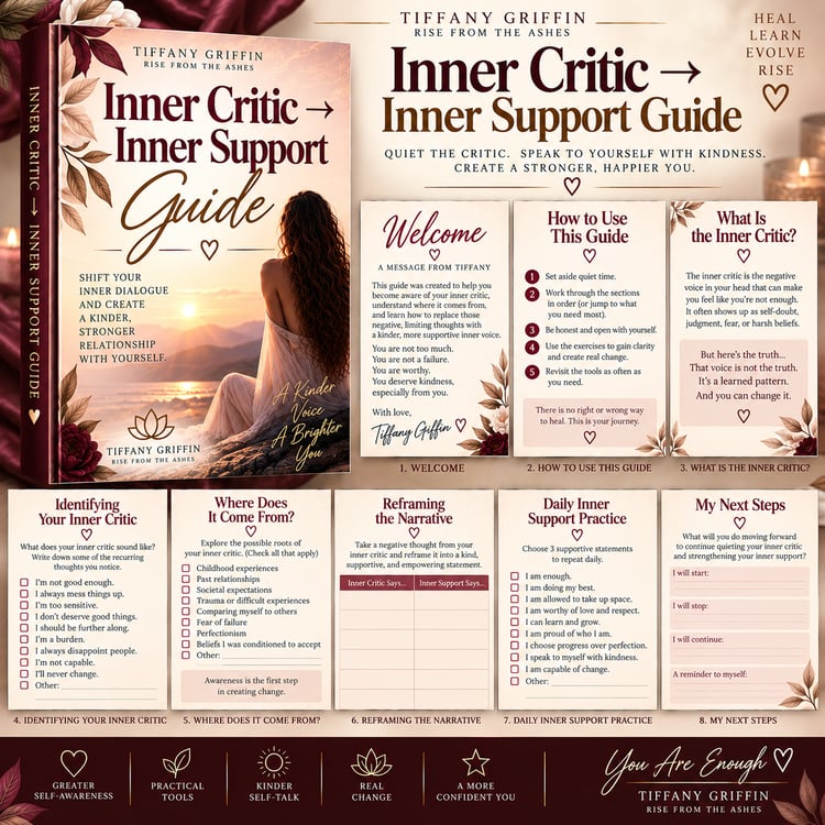 Inner Critic to Inner Support Guide for reducing negative self-talk and building self-compassion and self-worth