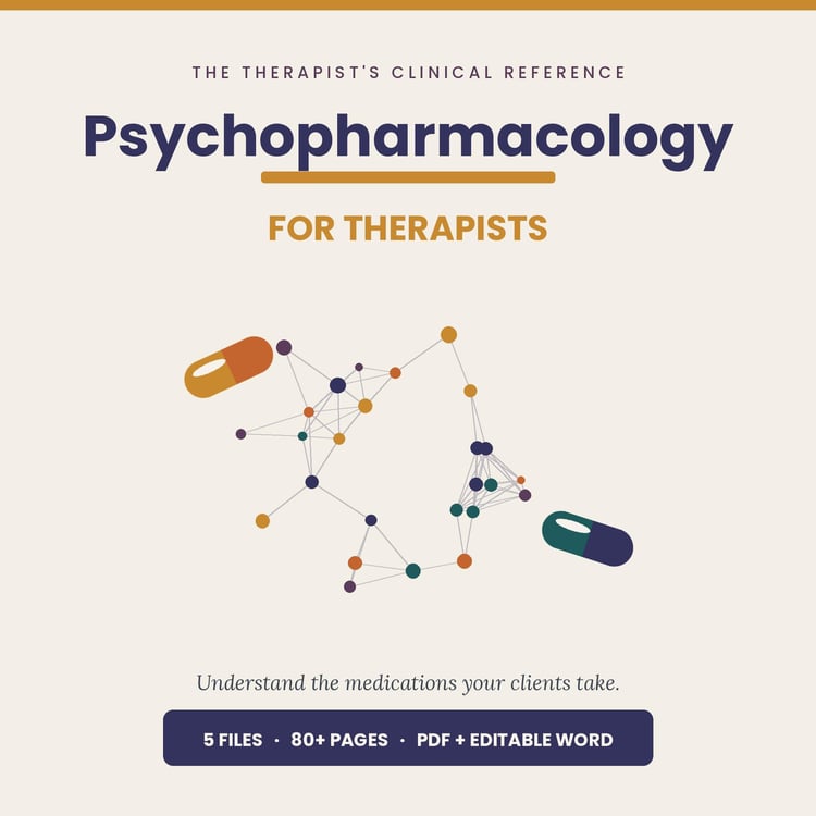 Cover of Psychopharmacology Guide for Therapists, Medication Reference