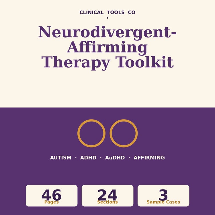 Cover of Neurodivergent Affirming Therapy Toolkit, Autism and ADHD