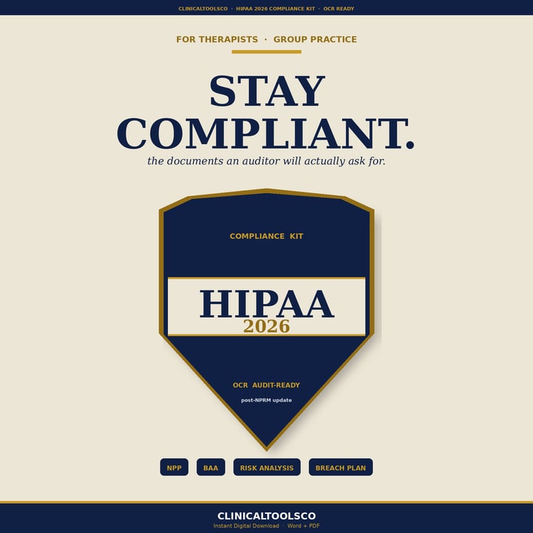 Cover of HIPAA Compliance Kit for Therapists, Risk Analysis and Breach Protocol