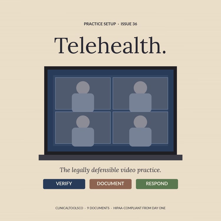 Cover of Telehealth Practice Setup Bundle, HIPAA Forms and PSYPACT