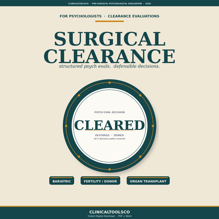 Cover of Pre-Surgical Evaluation Templates, Bariatric and Transplant