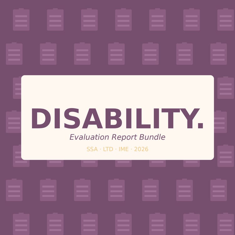 Cover of Disability Evaluation Reports, SSA, Workers Comp and IME