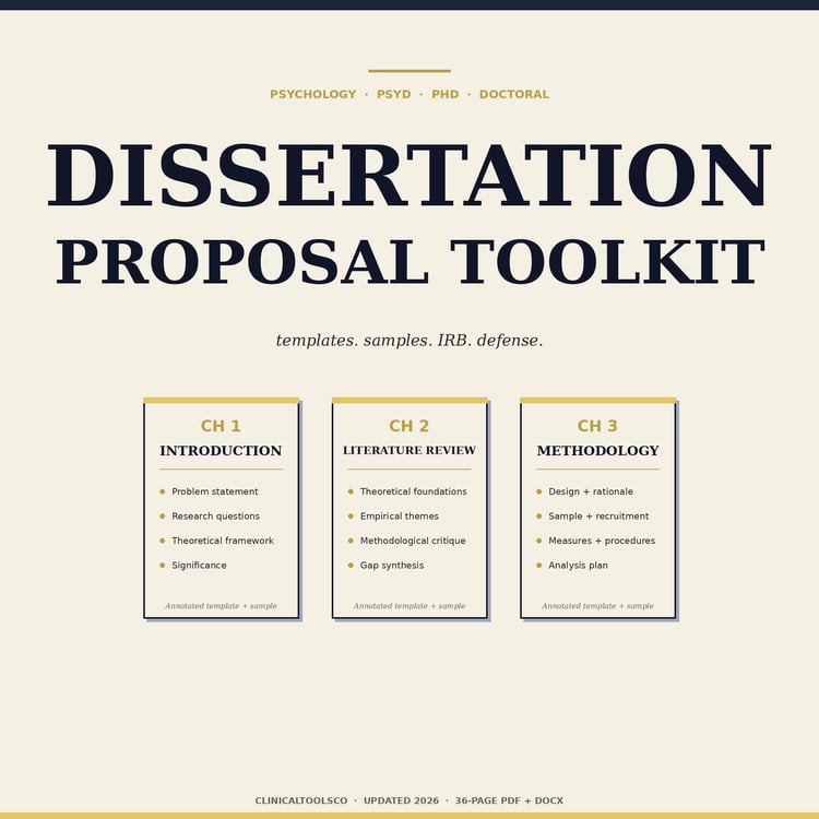 Cover of Dissertation Proposal Guide, Chapter 1 2 3 Templates and IRB