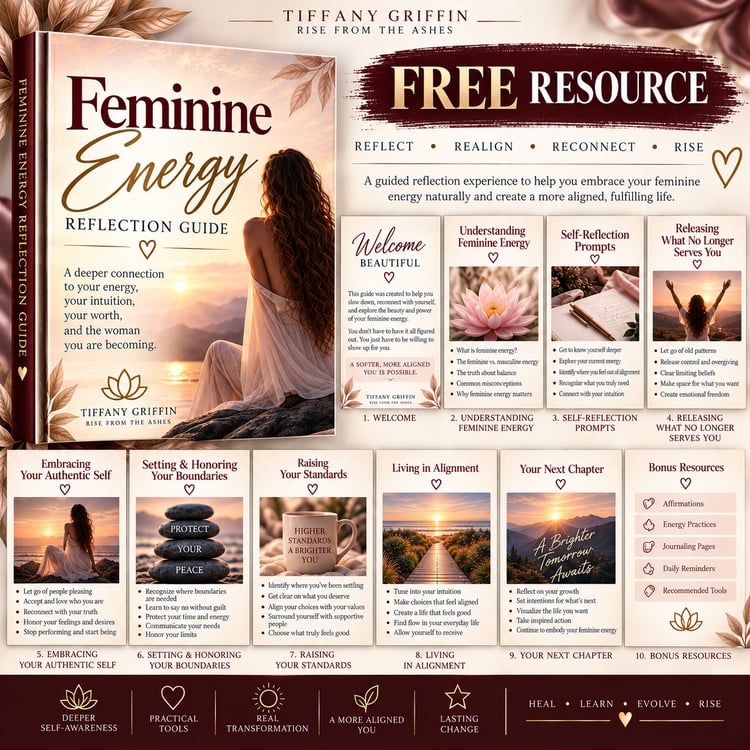 Feminine Energy Reflection Guide for self-awareness, receptivity, self-worth, balance, and personal growth