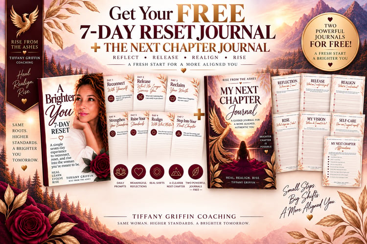 7-Day Reset Journal with guided prompts for self-reflection, clarity, self-care, and personal growth