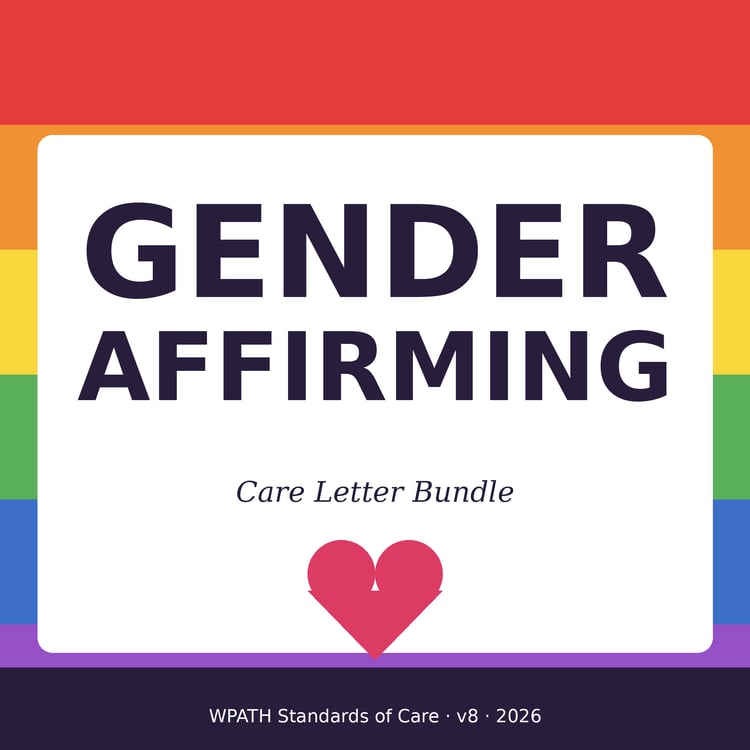 Cover of Gender Affirming Care Letter Kit, WPATH SOC-8 Hormone and Surgery Letter Templates