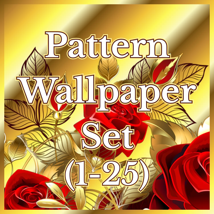 An image promoting 25 pattern wallpapers that are compatible with iPhone and Samsung devices.