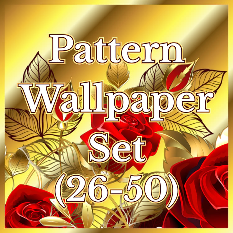 An image promoting 25 pattern wallpapers that are compatible with iPhone and Samsung devices.