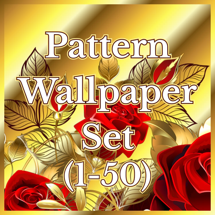 An image promoting 50 pattern wallpapers that are compatible with iPhone and Samsung devices.