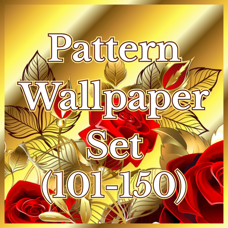 An image promoting 50 pattern wallpapers that are compatible with iPhone and Samsung devices.
