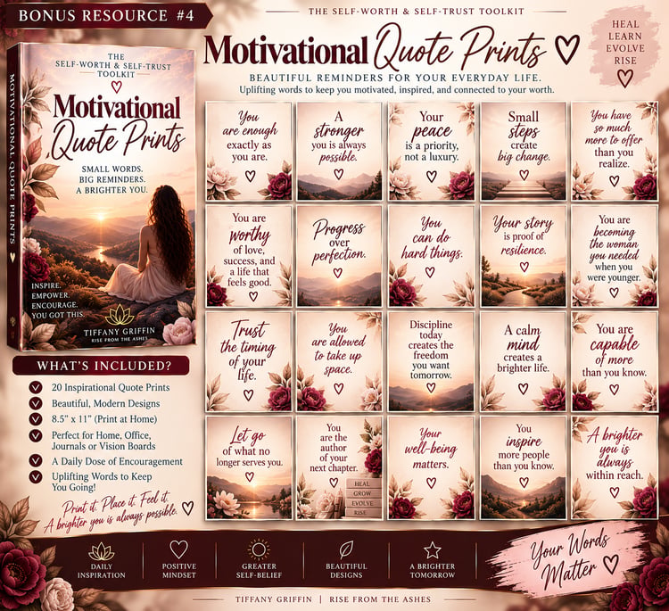Motivational Quote Prints featuring inspirational quotes for confidence, self-worth, personal growth, and positive mindset