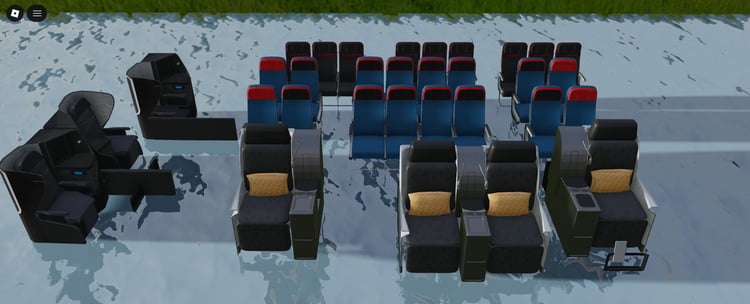 Roblox commercial aircraft interior seating