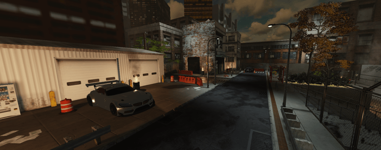 Detailed Roblox nighttime city district