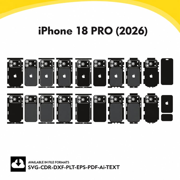 iPhone 18 Pro 2026 Skin Vector Template