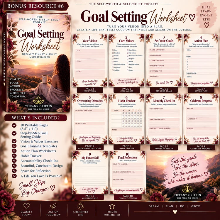 Goal Setting Worksheet for personal growth, intentional planning, motivation, and achieving meaningful goals