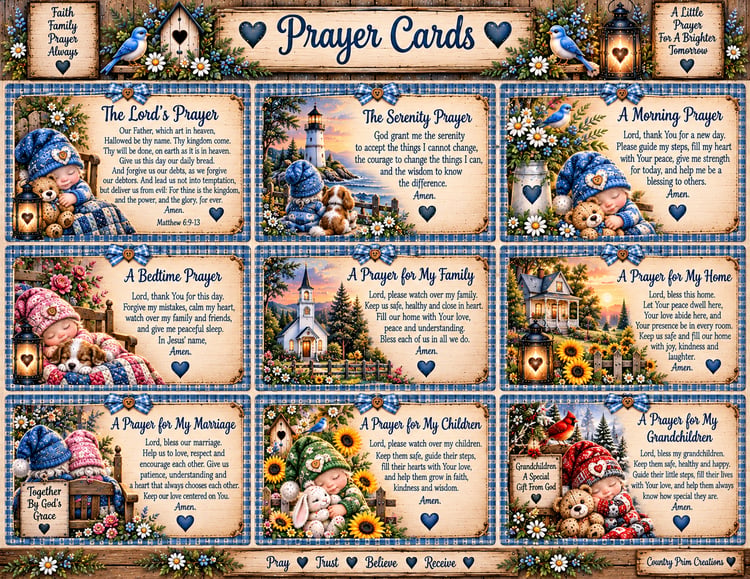 baby gnome prayer cards