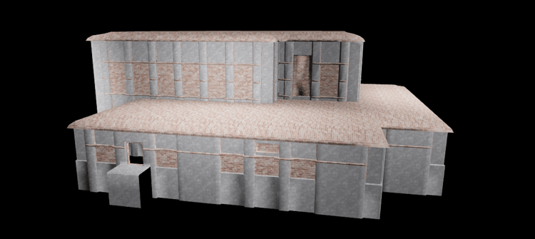 Large concrete brick exterior structure