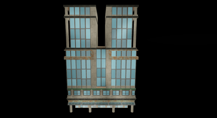 Tall modern glass building