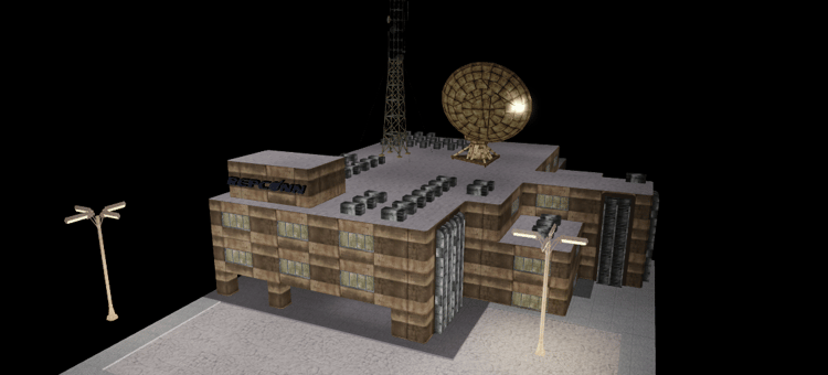 Rooftop satellite communications facility