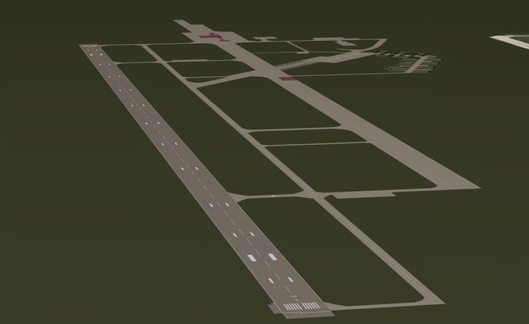 Military runway and taxiways