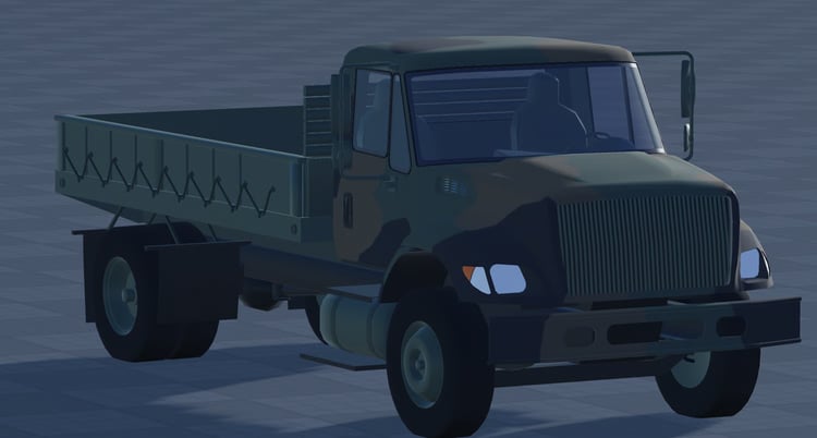 Military cargo truck exterior