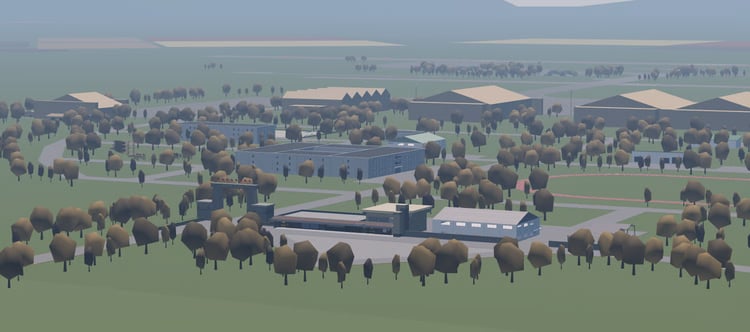 Large military runway complex
