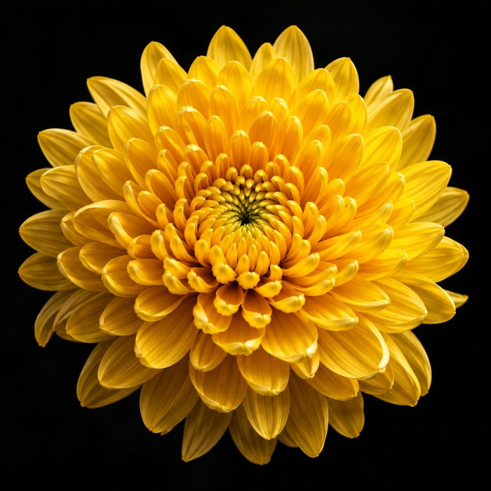 Yellow Shevanti - chrysanthemum Flower On dark Background - Ai Generated