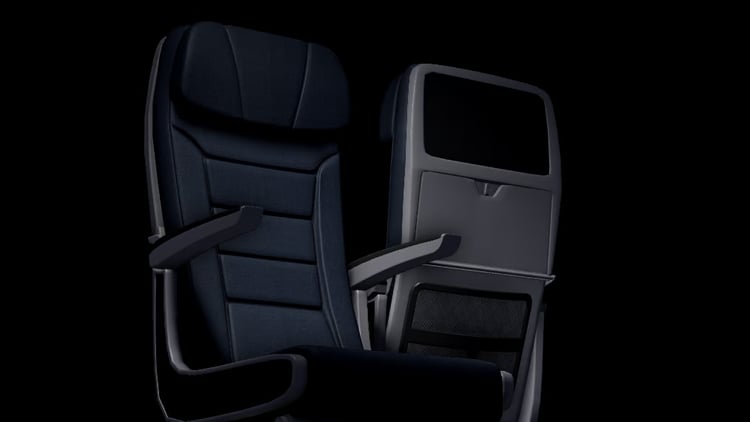 Detailed passenger aircraft seat