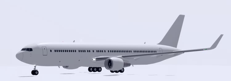Scripted commercial airliner exterior