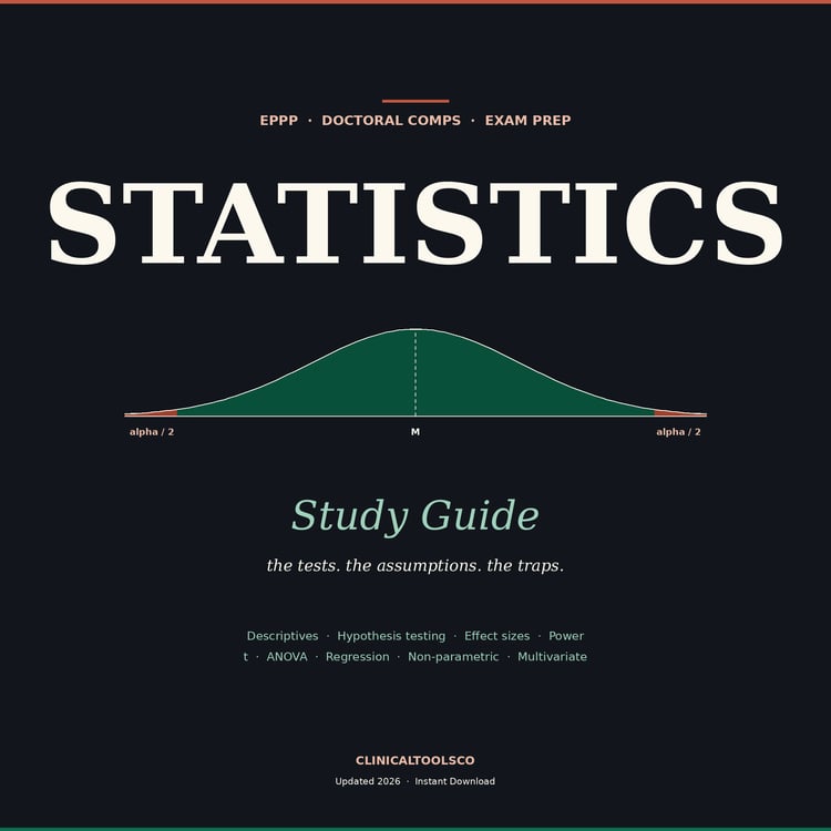Cover of Statistics Study Guide for EPPP and Doctoral Comps