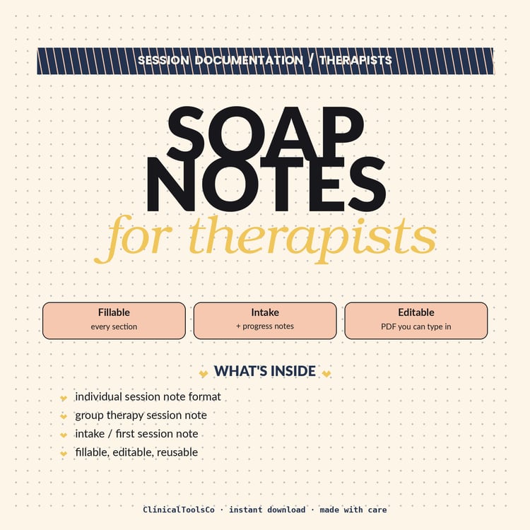 Cover of SOAP Notes Template for Therapists, Progress and Intake Forms