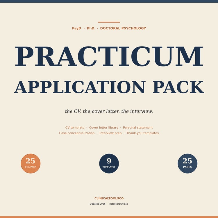 Cover of Practicum Application Pack, CV, Cover Letter and Interview Prep
