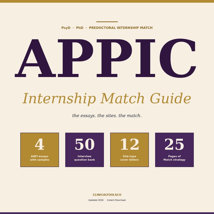Cover of Psychology Internship Match Guide, APPIC Essays and Interviews