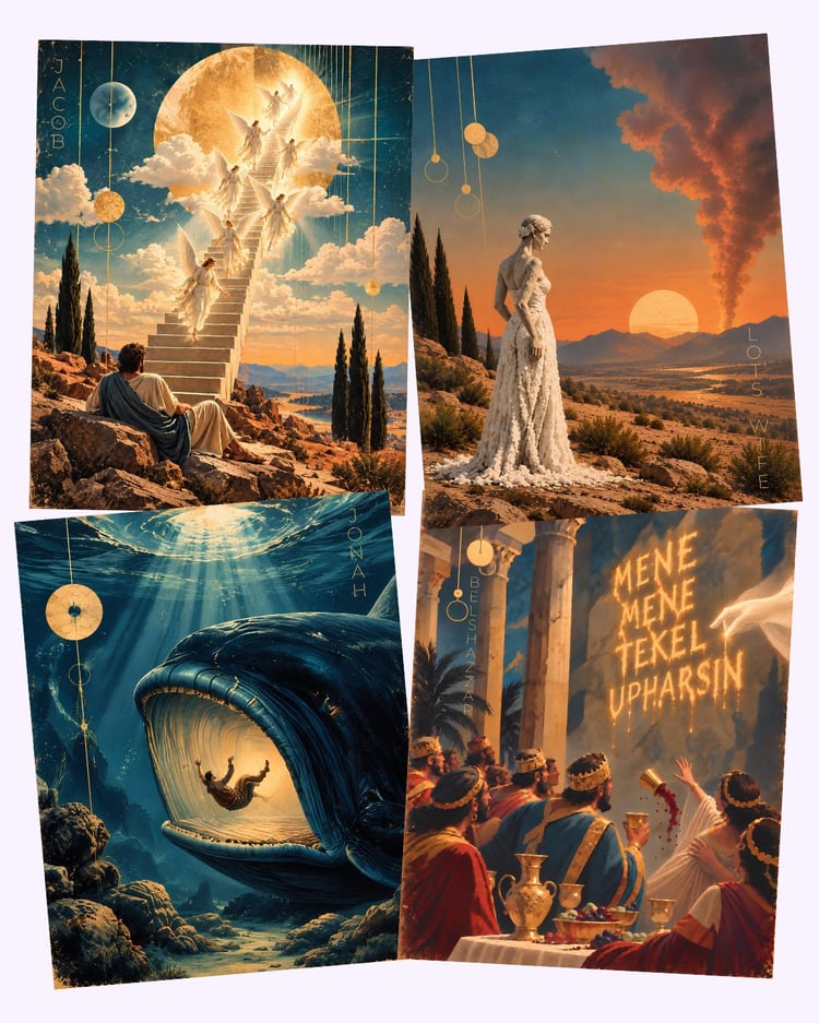 Art set of 4 Christian posters