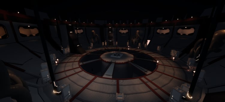 Futuristic combat arena environment