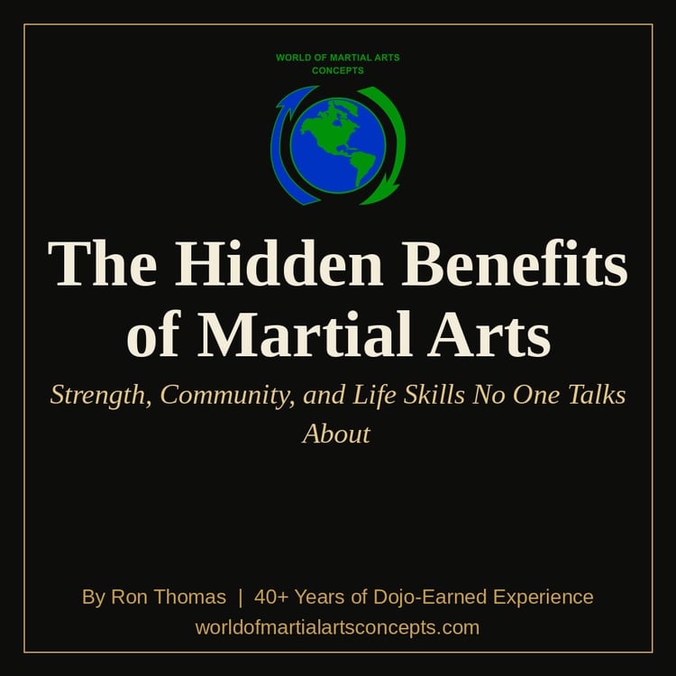 Cover of "The Hidden Benefits of Martial Arts" ebook by Ron Thomas, World of Martial Arts Concepts