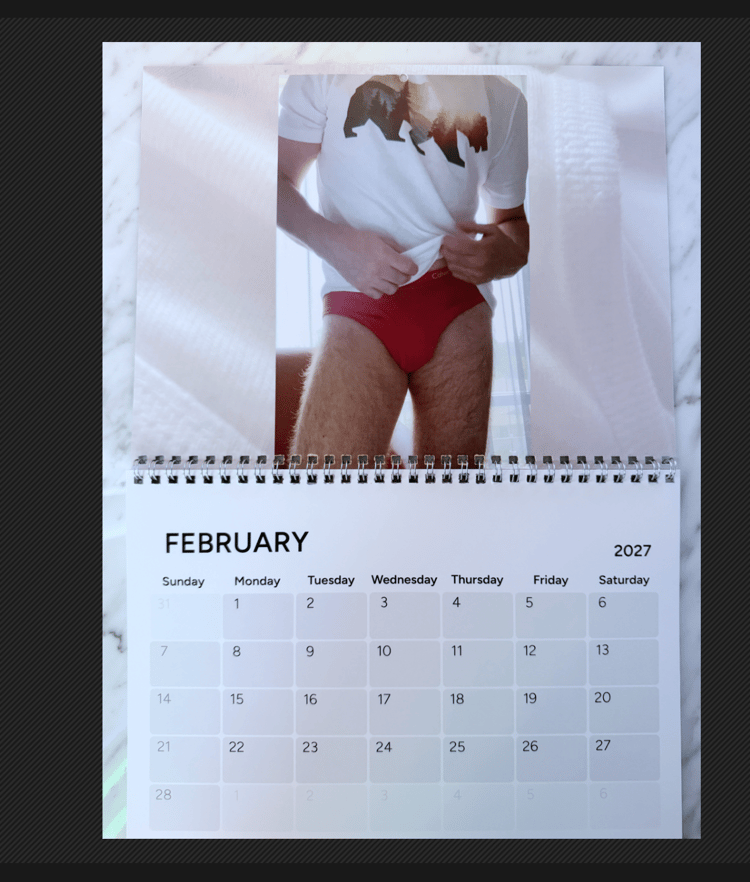 PRiCE / 2027 physical photography wall calendar open to February 2027