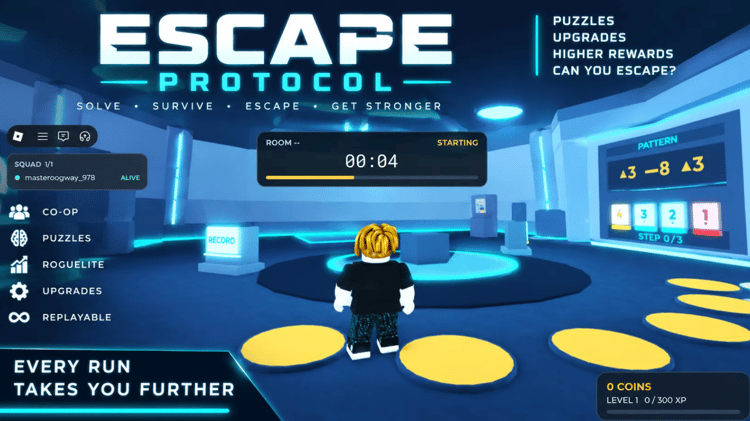 Escape Protocol randomized puzzle rooms