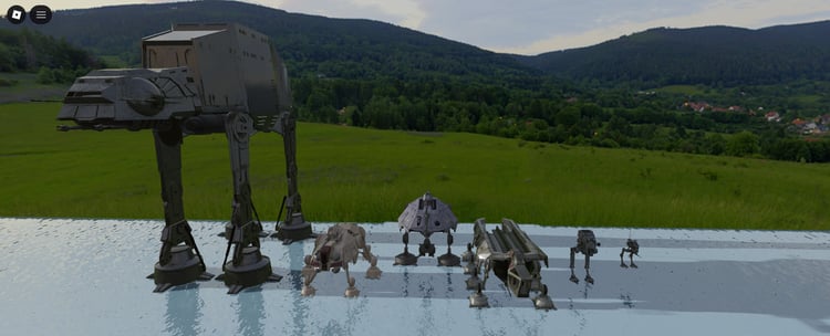 Large scripted sci-fi combat walker