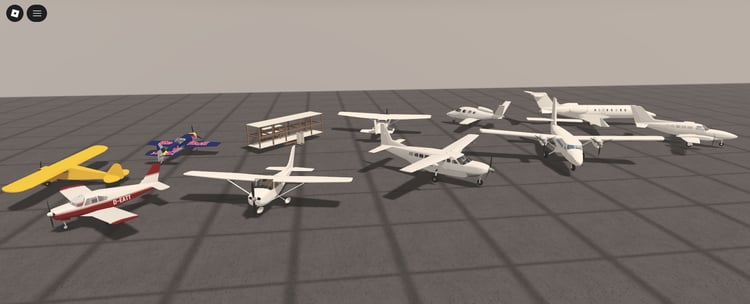 Detailed vintage airplane exteriors